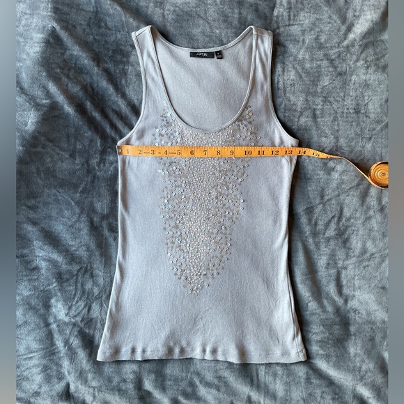Apt 9 Gray Tank Top with Silver Sequins - Picture 8 of 9